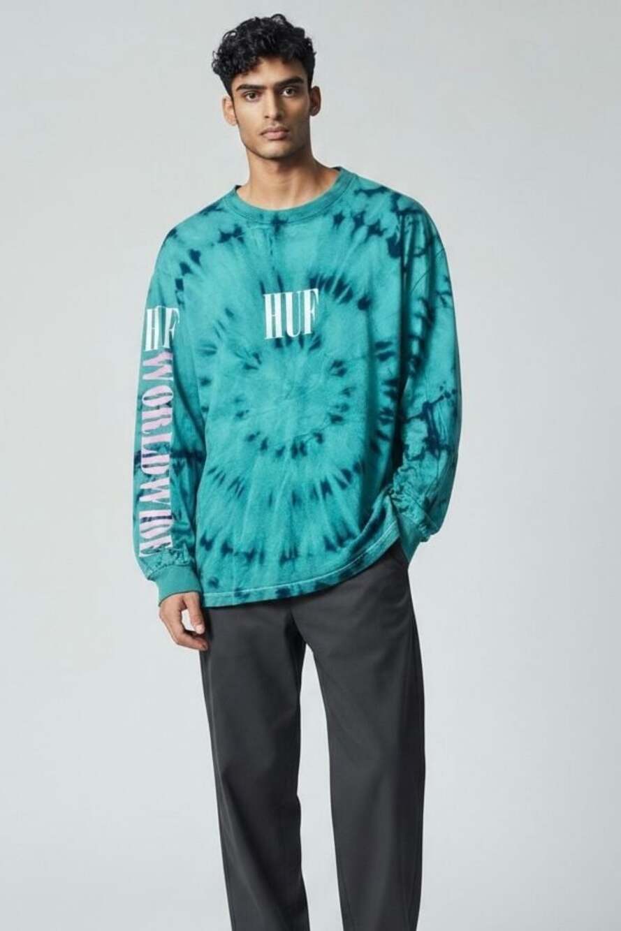 HUF Worldwide Tie Dye Long Sleeve T-Shirt Size S
